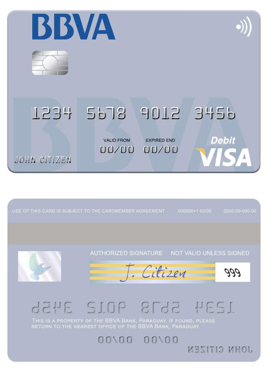 Paraguay BBVA Bank visa debit card